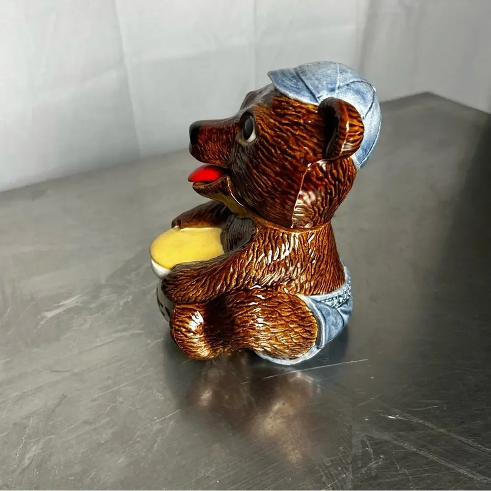 Vintage 1970’s Honey Bear‎ Pot w/ Spoon Tongue Sittre Ceramics Prod Inc